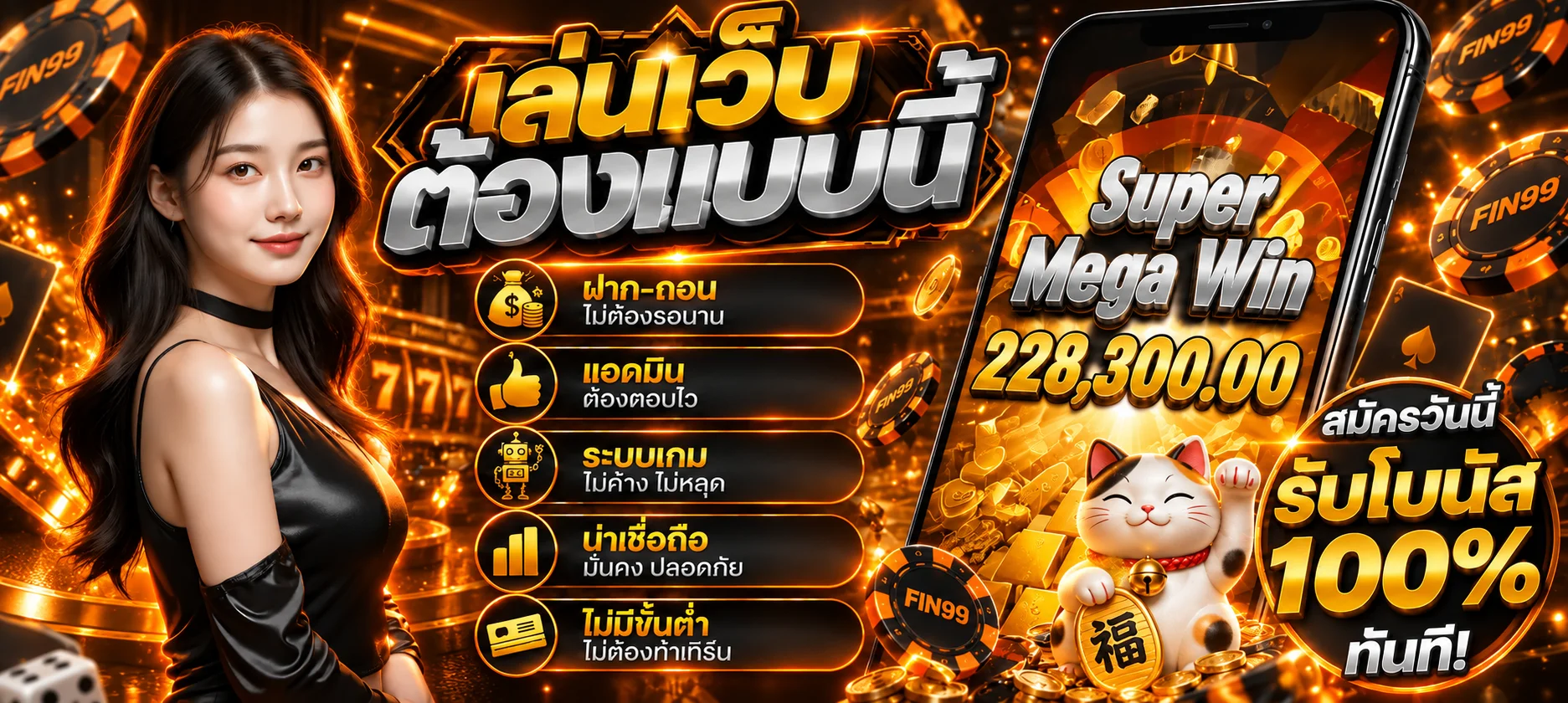 ภาพแนะนำ FIN99 สล็อตออนไลน์และระบบฝากถอน